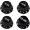 PARAMOUNT TONE button and Volume button, Strat style, model KPTV13BK -S1 - Black Tone Knob, Volume Knob