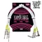 ERNIE BALL® สายพ่วงเอฟเฟค / สายแจ็คต่อเอฟเฟค ยาว 46 ซม. หัวตรง/หัวงอ 1 แพ็คมี 3 เส้น  1.5FT Patch Cable