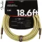 FENDER® Deluxe Series Tweed, a 5.5M /18.6FT jackal cable, 100% authentic nylon knitted, two -sided golden head