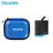 TELESIN เปลี่ยนแบตเตอรี่สำรอง 3.85V 1220mAh + กระเป๋าเก็บมินิสีฟ้าสำหรับ GoPro Hero 8 7 6 5 อุปกรณ์เสริมกล้องสีดำ