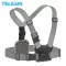 TELESIN สายรัดหน้าอกด้านหน้าด้านหลังคู่ความยืดหยุ่นที่แข็งแกร่งสำหรับ GoPro สำหรับ XiaoYi Osmo Action อุปกรณ์เสริมกล้องเดิม