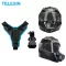 TELESIN สายรัดหมวกนิรภัยสำหรับรถจักรยานยนต์กล้องด้านหน้า Chin Mount สำหรับ GoPro Hero 8 7 6 5 DJI Osmo Action อุปกรณ์เสริม