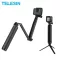 TELESIN กันน้ำ 3 ทางมือจับไม้เซลฟี่ 2 ใน 1 ด้ามจับแบบลอยตัว Monopod + ขาตั้งกล้องสำหรับ GoPro Xiaomi YI SJCAM DJI Osmo Action