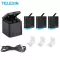TELESIN 3 แพ็คแบตเตอรี่สำหรับ Hero 8 สีดำ 3 ช่องชาร์จแบตเตอรี่กล่องเก็บ LED สำหรับ GoPro Hero 8 7 6 5 อุปกรณ์เสริมกล้องสีดำ
