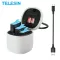 Telesin 3 packs 1750 mm. Battery hour for GoPro 9 3 ways to charge TF. Card Readers Storage Charging Box for GOPRO Hero 9 Black Equipment