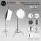 Set 4 Pixel Fodavilt C220 high power set with Lantern Softbox and 5 LED lights with Quad Softbox + Fire stand