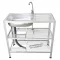 1 layer of dishwasher sink, 3 layers beside the plate, 2 floor plates, 41x80x80 cm, model 523 with faucets and bile streams.