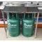 Two -headed gas stove table Place the tank below without holes, steel legs, stainless steel, saving 76x43x72 cm, 3 cm high wings.