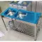 Dyna Home Sink, two-hole dishes, FS-122050-JT, sink, accommodation, dish with legs and shelves Stainless steel, plus free faucets