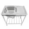 Lucky Flame, bottom sink sink, stainless steel dish, model STS-7545XL thickness 0.6 mm. Special navel, free stainless steel faucet 304