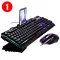 Metal keyboard set with USB cable, laptop telephone, computer, game keyboard + mouse set TH30930