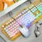 VOUNI keyboard set and wireless mouse model Home Game Wired Illuminated Keyboard and Mouse Set E2908Y