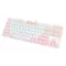 K100 87 Keys Green Backlight Wired Usb Mechanical Keyboard Pink Gaming Girl Keyboard Abs Wear-Resistant Mechanical Keyboard