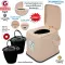 Sugali toilet, mobile, mobile, toilet, sanitary ware, toilet, patients with non -slip patients around+with 2 buckets and the lid has a new model (brown) model!