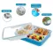 ThaiBULL LEYIDUO Hole tray (square) 2 layers, food tray with lid (stainless steel 304) blue