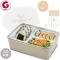 Getzhop Food Box 2 -layer food box, Korean (stainless steel tray 304) with a 1.5 liter lid (cream)