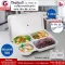 ThaiBULL, food tray, 4 stainless steel tray tray with 1 round Food Tray lid, TBSS-41 (Stainless Stell 304), free! Spoon, fork