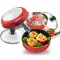 Getzhop Teflon Pot 6-piece Delicious Special Set kitchen set, JF-LO7-6 (Red)