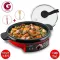 LIVEN ELECTRIC POT Electric Sukiyaki pot Multipurpose Multi-function model JG-J3501 (Black/Red)
