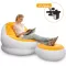 Intex โซฟาเป่าลมเบาะวางขา โซฟา เบาะนั่ง (สีขาว/ฟ้า) แถมฟรี! ที่สูบลม
