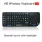 Mrsvi Spanish Keyboard Mini Wireless A8 Backlit With Laser Pointer 2.4ghz Air Mouse With Touchpad Remote Control Android Tv Box