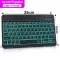 RGB Bluetooth Keyboard Russian Spainish Wireless Keyboard Rubber Keycaps Rechargeable RGB Keyboards for iPad Phone Laptop